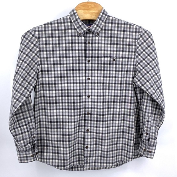 Johnnie-O Hangin Out Coen Gingham Button Down Shirt Mens XL Gray JMWL 6870 - Picture 2 of 8